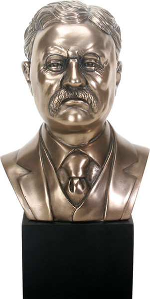 Theodore Roosevelt Bust Sculpture Portrait Head Statue